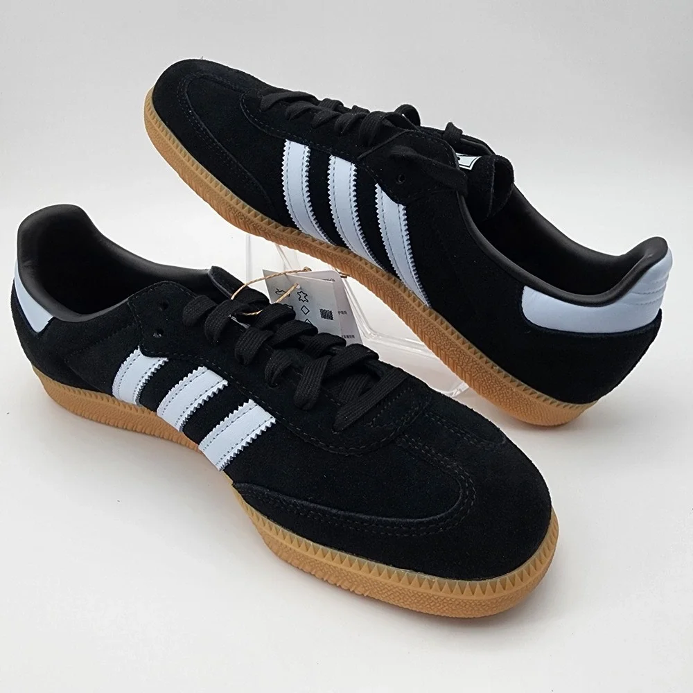 Adidas Samba OG Mens 10.5 Black Blue Gum IH6850 NWB Retro Soccer Shoes